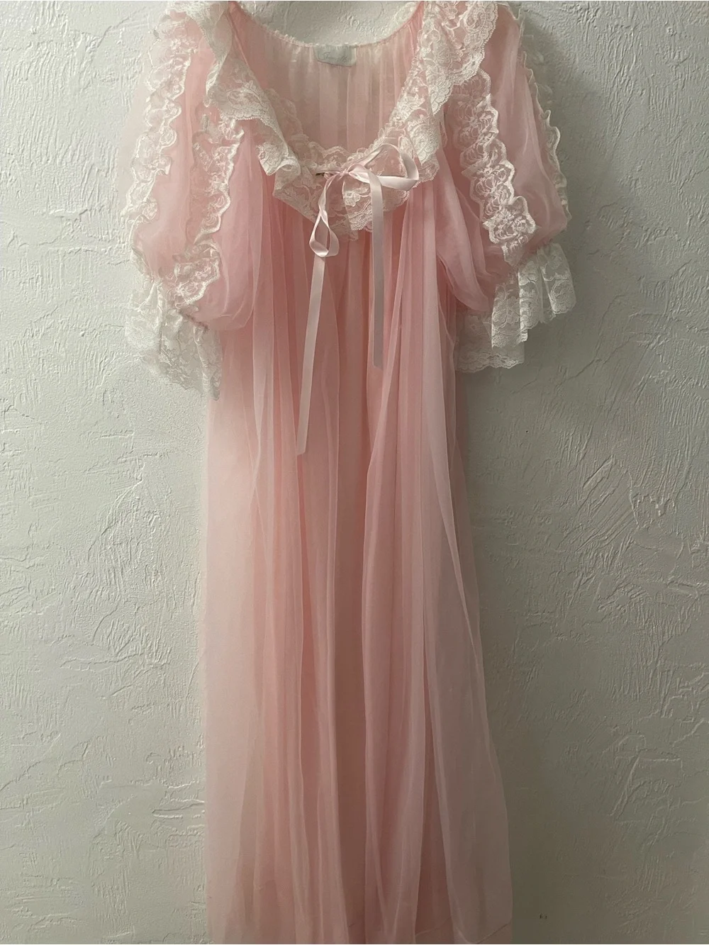 Vintage Lace Peignoir & Nightgown lace Inner Most Sears, maybe 1960s or 1970s. - Picture 1 of 12